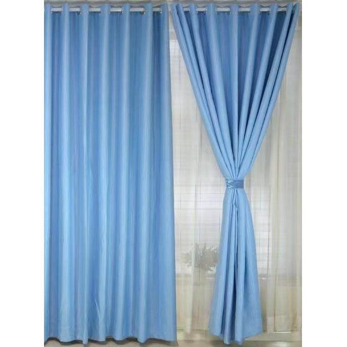 医院办公室窗帘面料纯色遮光阳台防晒定制简单学校蓝色窗帘成品,淘宝优惠券,粉丝福利购,淘宝优惠卷