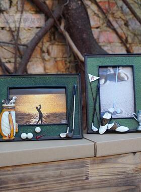 高尔夫球包创意生日纪念工艺礼品小礼物装饰奖品摆件摆台相片框架