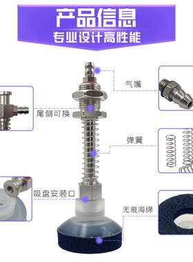天行大头机械手真空海绵吸盘粗糙面凹凸不平专用单双层工业DP吸嘴