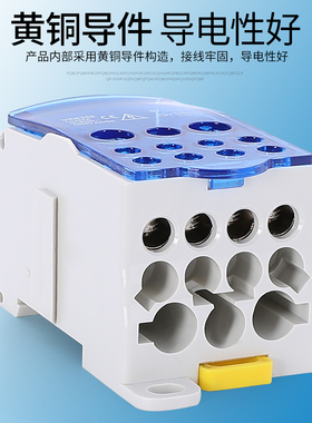 单极分线盒一进多出导轨式接线端子排UKK80/125/160/250/400/500A
