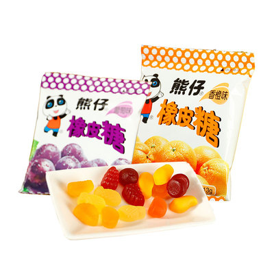 PandaKid熊仔橡皮糖水果QQ软糖多口味儿时小吃网红休闲解馋小零食