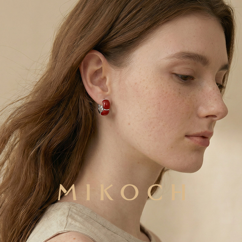 MIKOCH红运耳环本命年红色耳饰925银针女小众设计高级感轻奢耳钉,淘宝优惠券,粉丝福利购,淘宝优惠卷