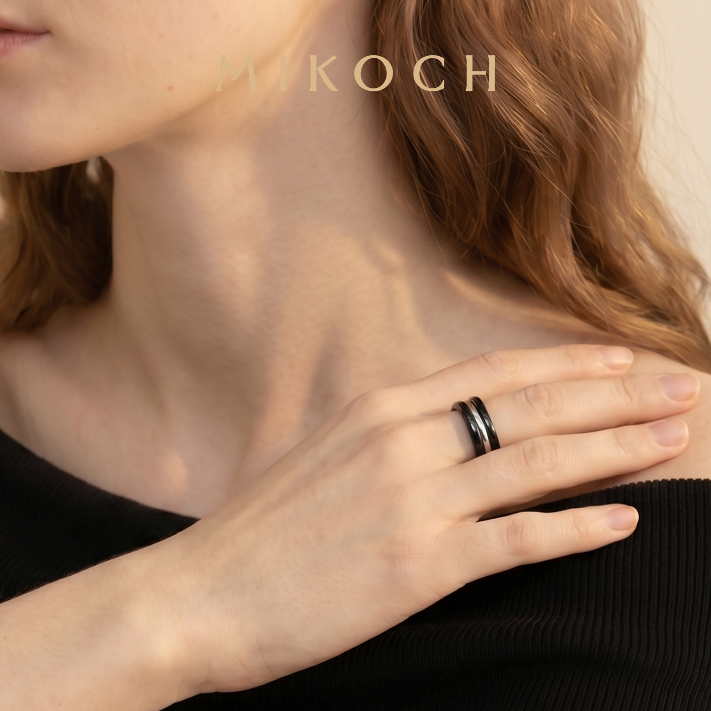 MIKOCH black onyx 925 silver ring for men and women