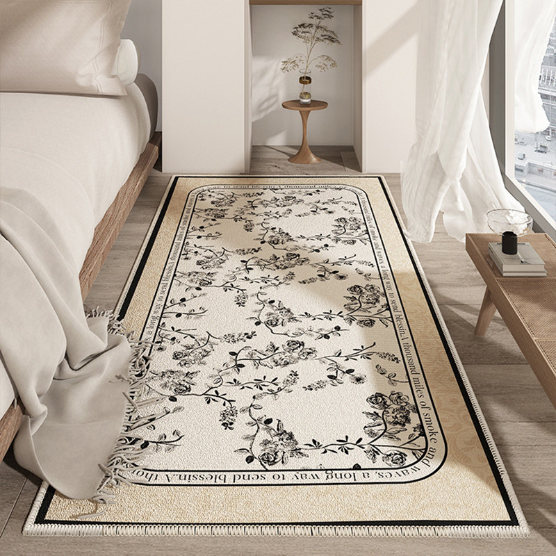Waterproof and anti-fouling bedside blanket, bedroom carpet, French style high-end wardrobe, F room, front bed and under bed floor mat, anti-slip fixed