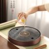 Water sunlight round tea tray household wujinshi tray small water storage tea set dry brewing table drain tea table tea sea