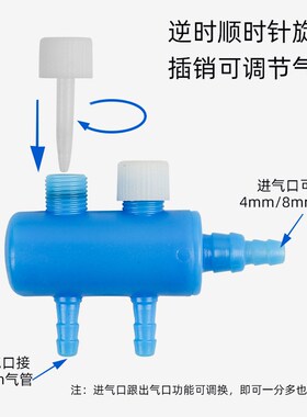 氧气泵配件分气头气管分配器分流器增氧泵分气头转接头气嘴调节阀