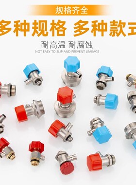 地暖分水器放气阀暖气片堵头手动排污排气阀门6分小背篓1寸阀门
