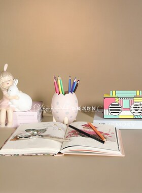 样板间儿童房饰品女孩房装饰卡通绵羊售楼部粉色题家居软装