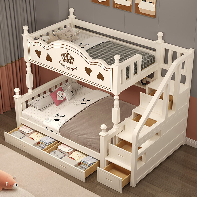 上下床层床全实木高低床姐弟床小户型两层儿童上下铺木床子母床,淘宝优惠券,粉丝福利购,淘宝优惠卷