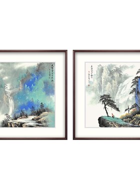 奕境 新背景墙挂画玄关书房装饰画国画 春临绿水水含诗