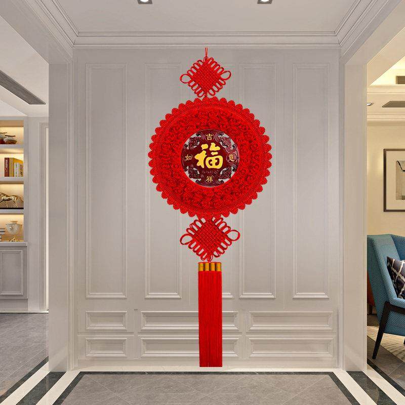 高档中国结挂件福字客厅大号挂饰圆形桃木玄关入户门乔迁新年装饰,淘宝优惠券,粉丝福利购,淘宝优惠卷