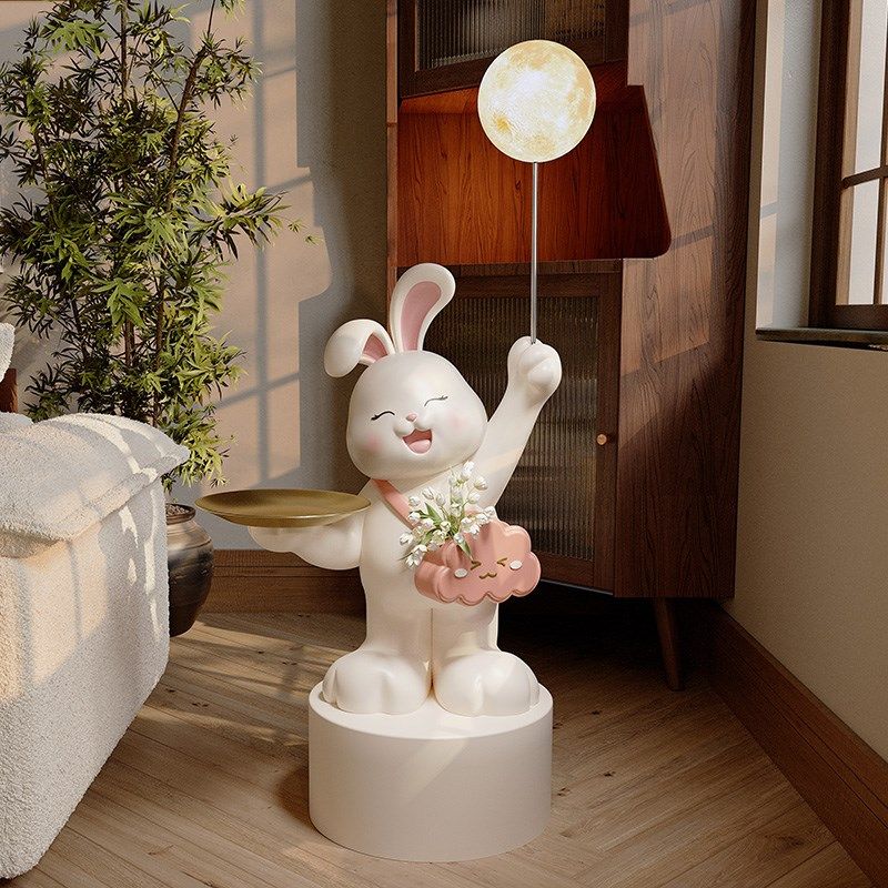 乔迁搬家礼物轻奢兔子q落地摆件大型高级感沙发电视柜装饰品落地,淘宝优惠券,粉丝福利购,淘宝优惠卷