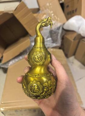 纯铜葫芦摆件八卦葫芦开口空心龙头招财麒麟貔貅福禄开业送礼客厅
