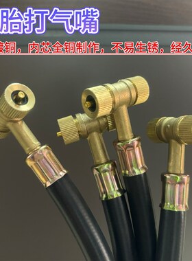 打气嘴充气头轮胎双头充气嘴气咀摩托车自行车单车气泵空压机工具