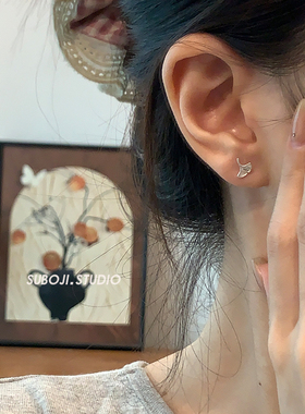 素泊集「银杏叶」耳钉纯银999