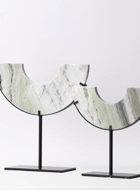 新中乔式平安扣大理石摆BJ0487件样板房别酒店玄关禅迁现墅代意软