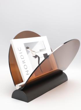 欧简约金志属亚克力杂架件样板间家居客厅书房桌面收纳C1057北装