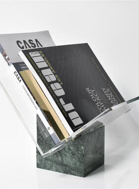 轻简约亚克杂志家架陈列奢架书架桌面摆件力书房样板房居软UVN装