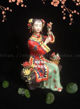 石古湾公送仔典陶瓷仕女摆件百搭家居客厅书创意装饰房AYY品商务