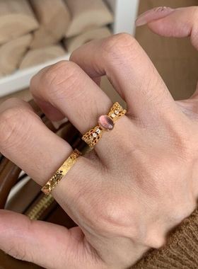 XBK紫水晶镂空戒指指环设计感小