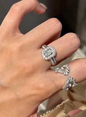 XBK镶钻戒女气质麻方精致高级感