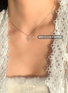 鑫葆康简约精致四叶草项链纯银