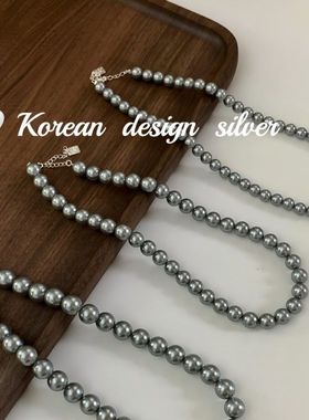 鑫葆康S925韩国锁骨纯银ins灰色