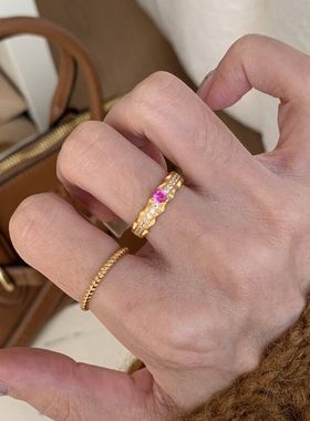 XBK设计感戒百搭波浪形法式复古