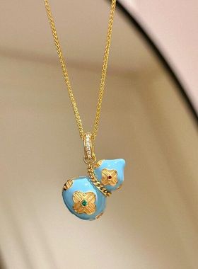 XBK精致感复古蓝色花釉时尚新滴