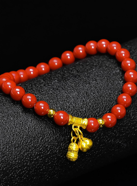 黄金好事发生朱砂手链999