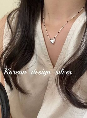 鑫葆康S925黑色十字风小众ins链