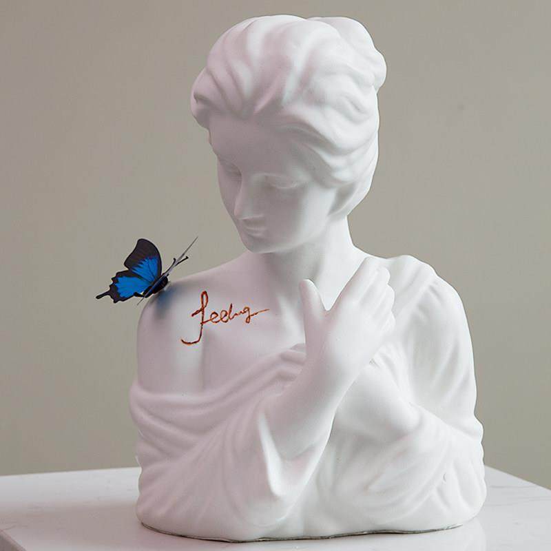 治愈系蝴蝶女孩半身雕塑摆件客厅电视柜玄关艺术家居美容院装饰品,淘宝优惠券,粉丝福利购,淘宝优惠卷