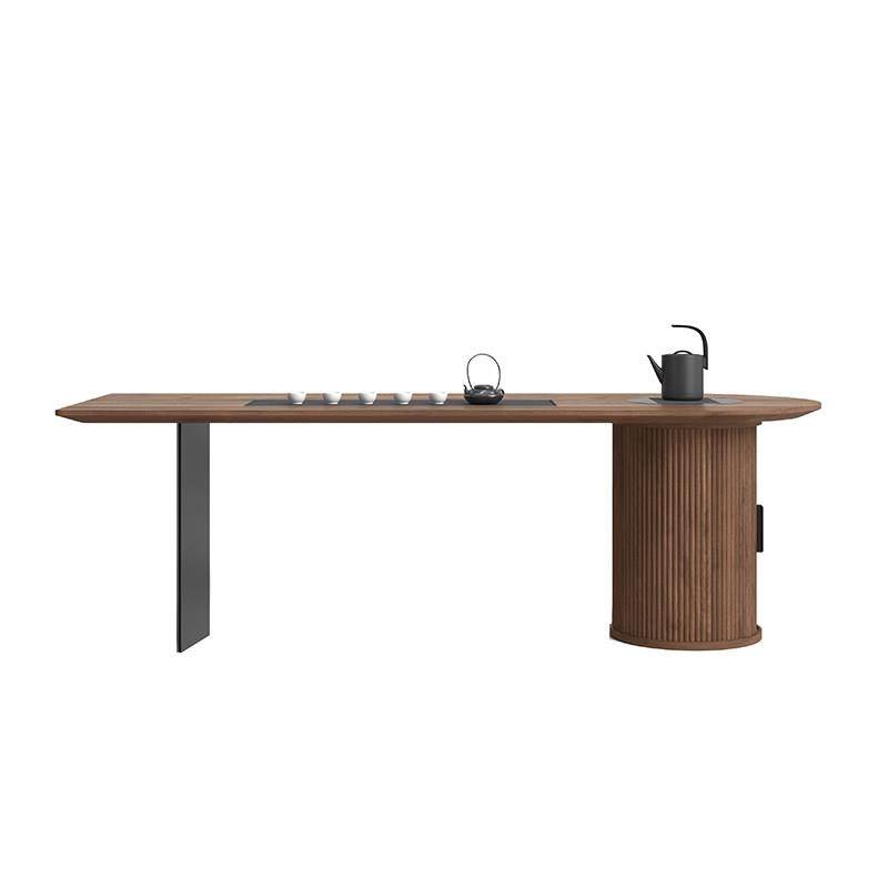 芬纳维亚 实木中式极简黑胡桃茶桌 中古橡木茶台（Ersa埃莎）,淘宝优惠券,粉丝福利购,淘宝优惠卷