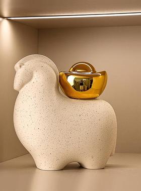 马上有钱摆件新中式客厅电视柜酒柜办公室桌面装饰品开业乔迁礼物