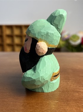 关关难过关关过手工木雕关公武财神关羽桌面国潮装饰品小摆件