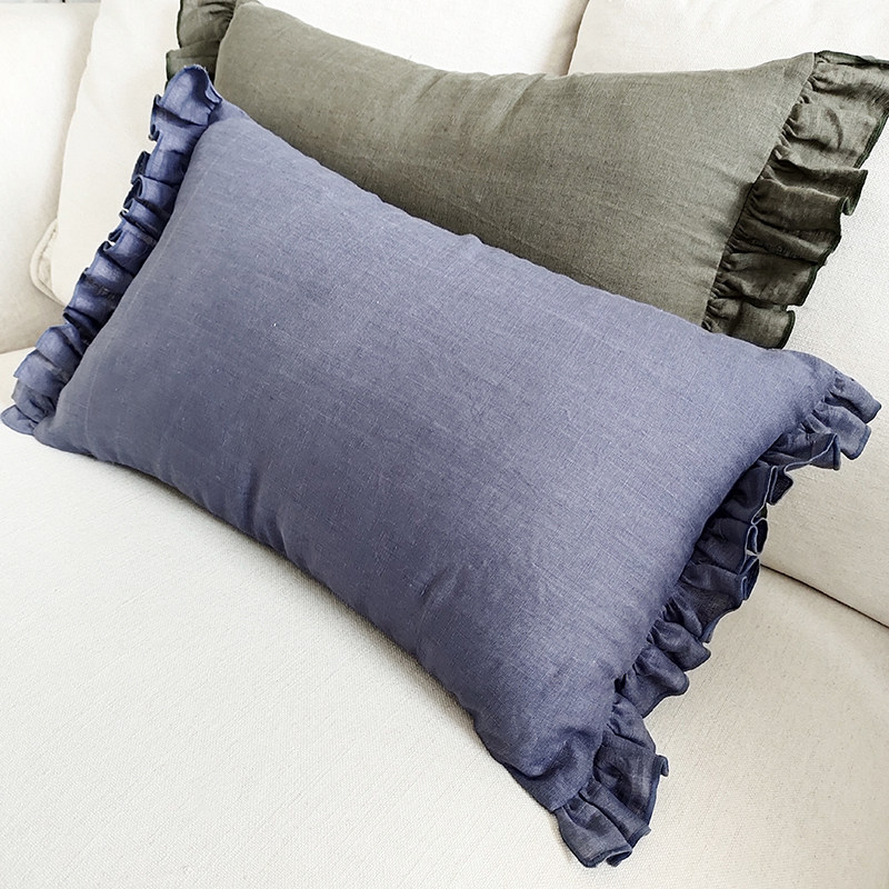 麻布肌理 100%亚麻木耳边沙发腰枕靠垫汉麻30*50长方形抱枕送枕芯,淘宝优惠券,粉丝福利购,淘宝优惠卷