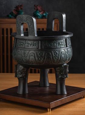 仿古青铜器铜鼎摆件三足香炉大克鼎盛春秋客厅办公室开业乔迁礼品