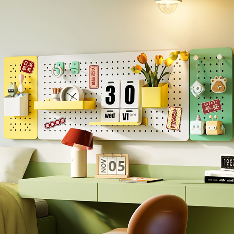 Perforated board style wall decoration desk without magnetic suction