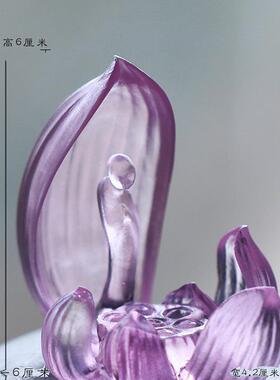 琉璃莲花香插花开见佛香座摆件居家客厅佛堂桌面摆放家用散香器