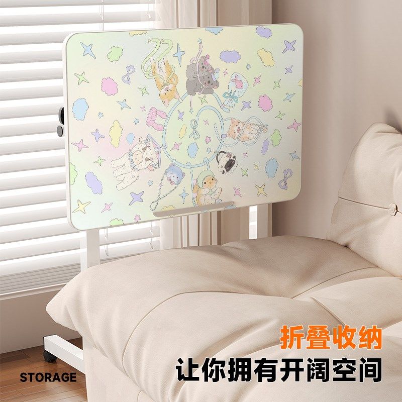 简易床边桌可移动桌子卧室家用学生笔记本电脑桌折叠升降学习书桌,淘宝优惠券,粉丝福利购,淘宝优惠卷