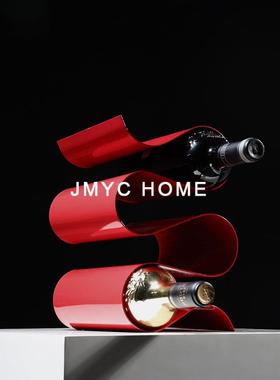 轻奢简约创意红酒架收纳摆件家居客厅玄关酒柜餐厅吧台高档装饰品