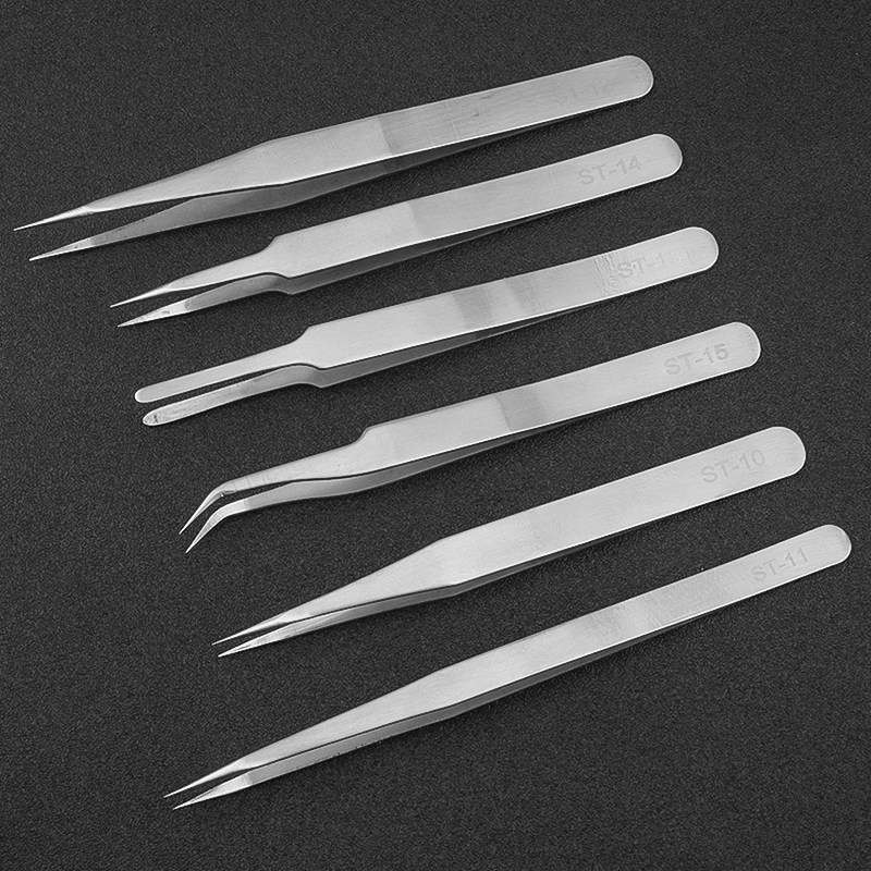 不锈钢镊子弯头细尖头防静电小镊子燕窝挑毛粉刺夹子维修工具套装,淘宝优惠券,粉丝福利购,淘宝优惠卷