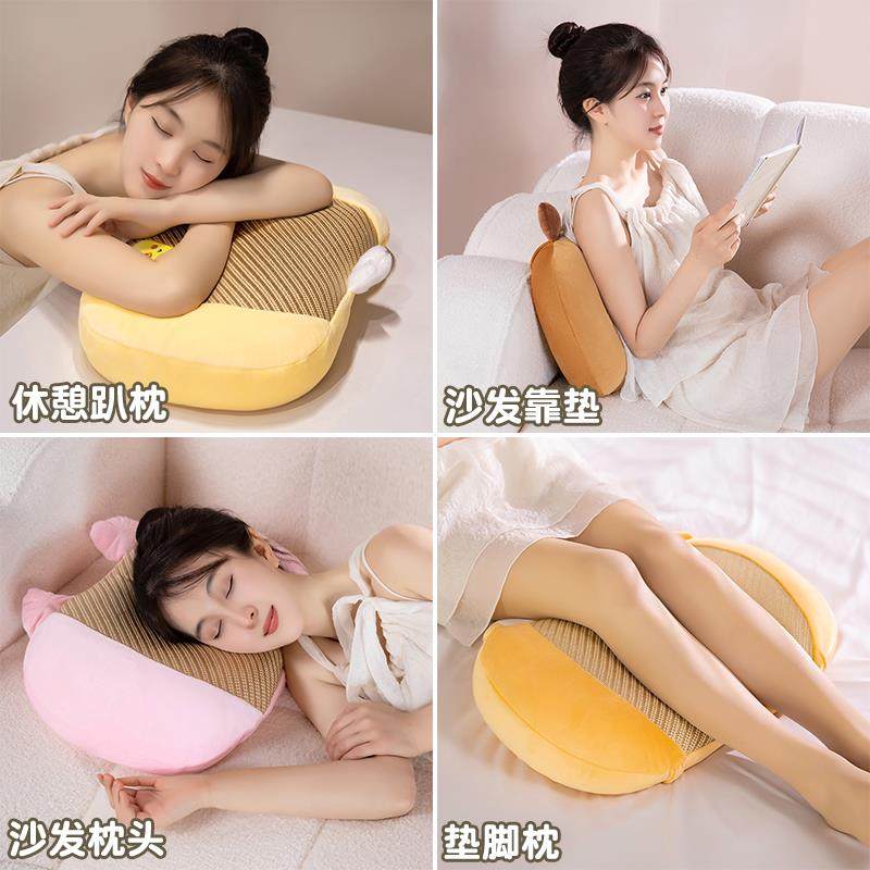 凉席小枕头单人枕慢回弹记忆棉夏天枕芯枕套学生儿童宿舍睡觉抱枕 - 图2