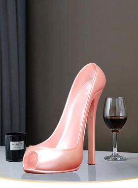 现代简约高跟鞋红酒架摆件房间卧室个性实用装饰品办公室柜台摆设