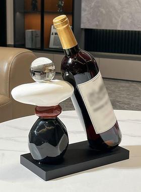 轻奢时来运转红酒架摆件酒柜装饰高级感客厅家居饰品餐边柜工艺品
