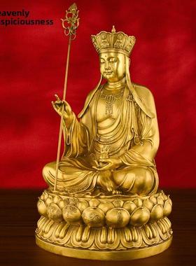 藏顶菩萨佛像纯铜坐莲藏顶菩萨拜九华山藏铜像装饰立像大尺寸