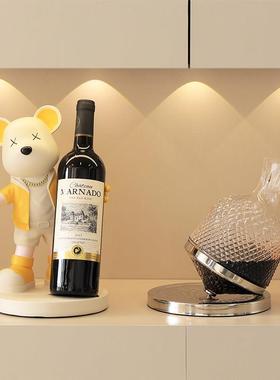 暴力熊红酒架酒柜装饰品摆件轻奢高档杯架子客厅家居2023新款套装