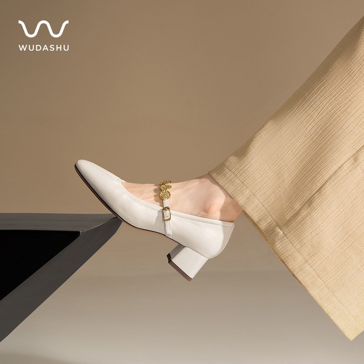 吴大叔红云鞋2025秋冬法式玛丽珍鞋女时尚一字带气垫缓震粗跟单鞋,淘宝优惠券,粉丝福利购,淘宝优惠卷