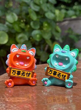 鱼里风物｜万事无忧瓦猫摆件小号云南非遗文创办公室桌面装饰礼物