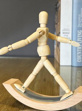 创意桌面解压治愈小摆件可活动式磁吸摇摆木偶人